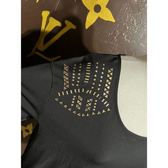 Belldini Short Sleeve Embellished Blouse, Shirt, Size Medium - Picture 5 of 5